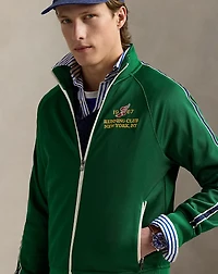 Embroidered Plaited Tricot Track Jacket