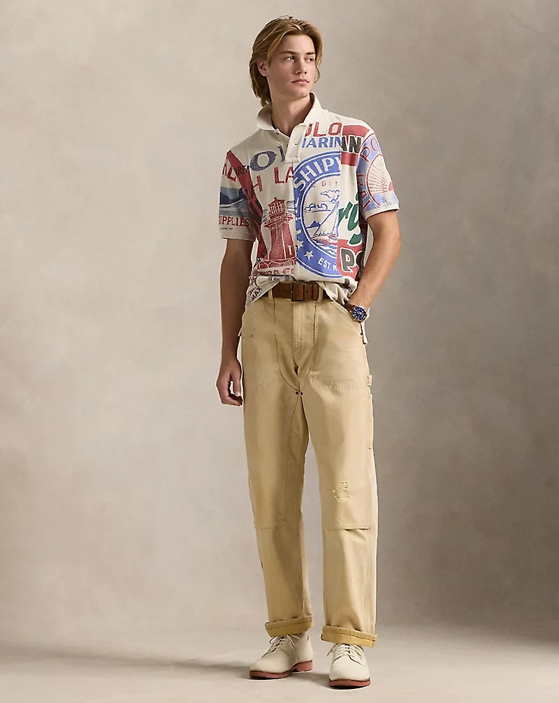 Classic Dry Goods–Print Mesh Polo Shirt