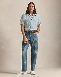 Classic Fit Plaid Cotton-Linen Shirt