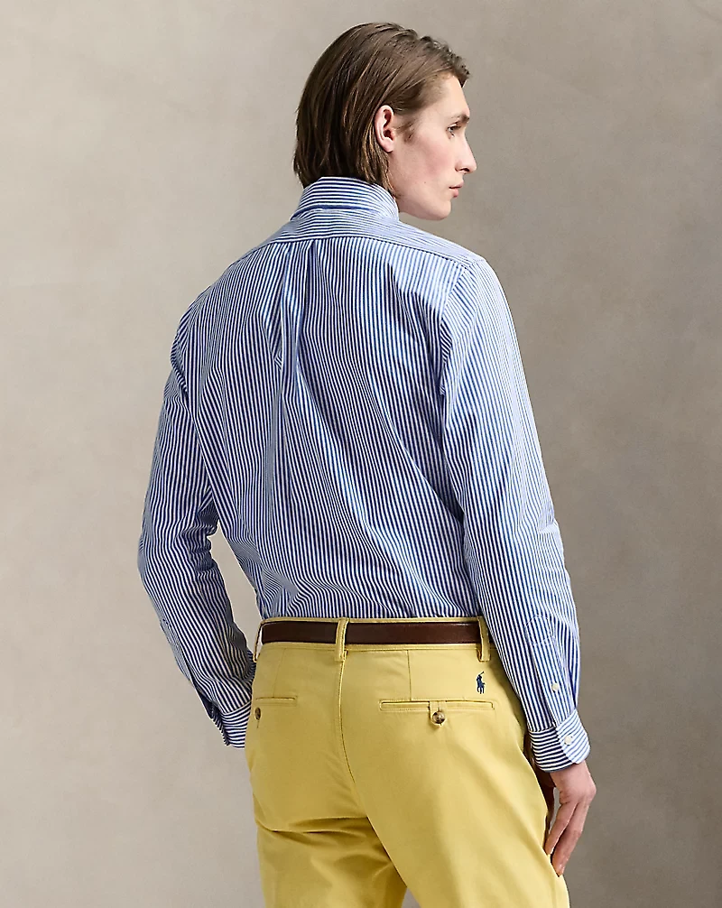 Classic Fit Crest Striped Poplin Shirt