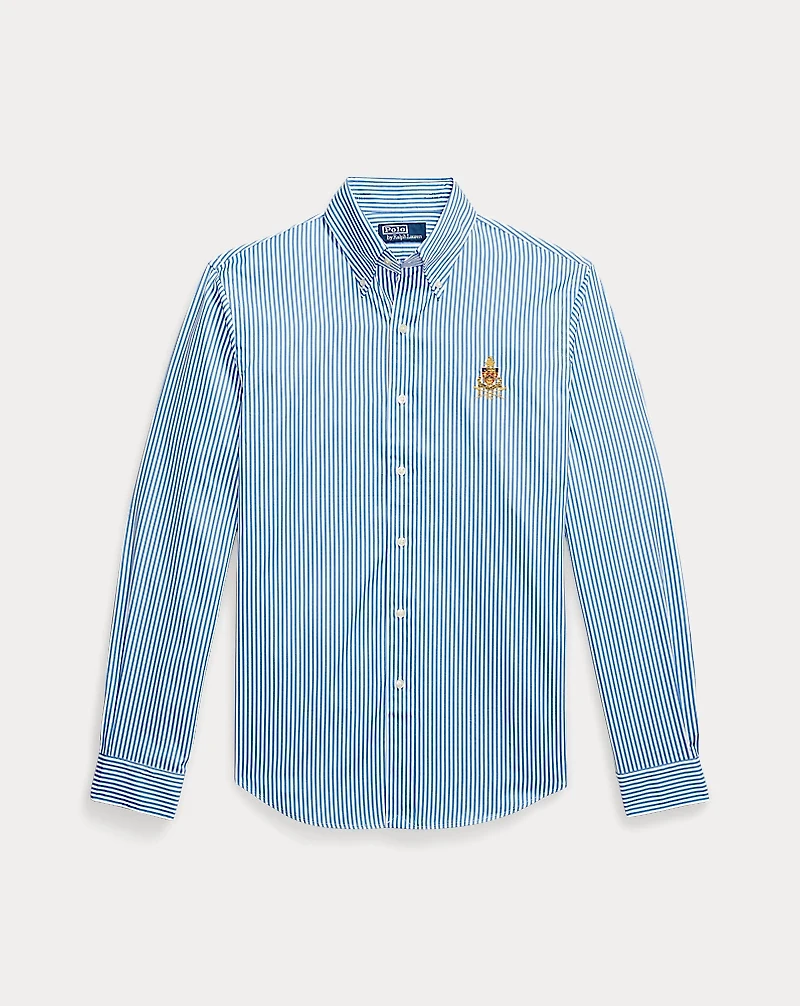Classic Fit Crest Striped Poplin Shirt