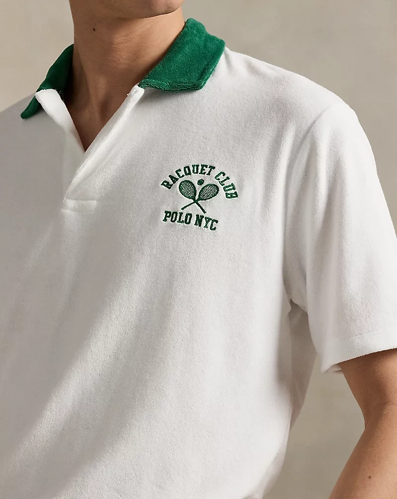Standard Fit Terry Graphic Polo Shirt