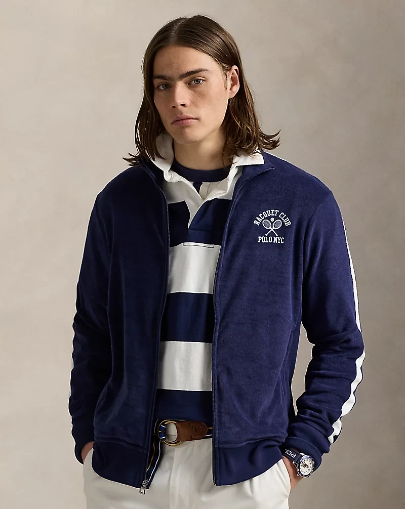 Embroidered Terry Track Jacket