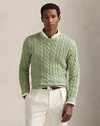 Cable-Knit Mineral-Dyed Cotton Sweater