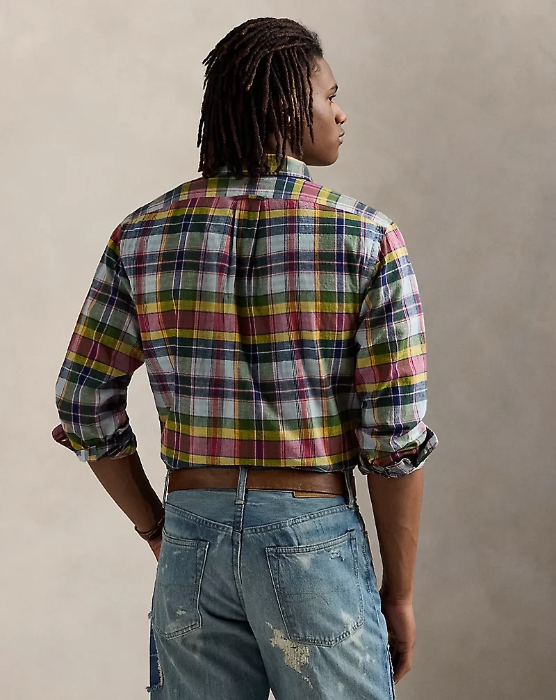 Classic Fit Indigo Madras Shirt