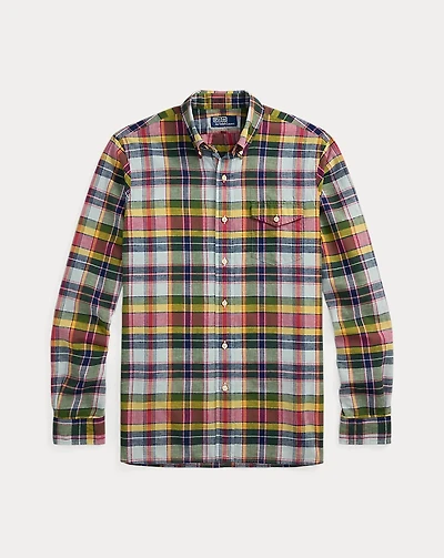Classic Fit Indigo Madras Shirt