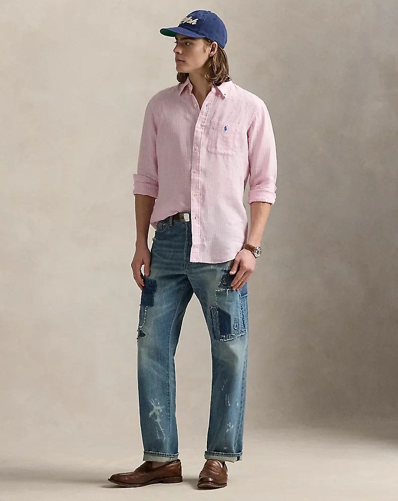 Classic Fit Striped Linen Shirt