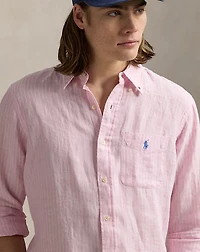 Classic Fit Striped Linen Shirt