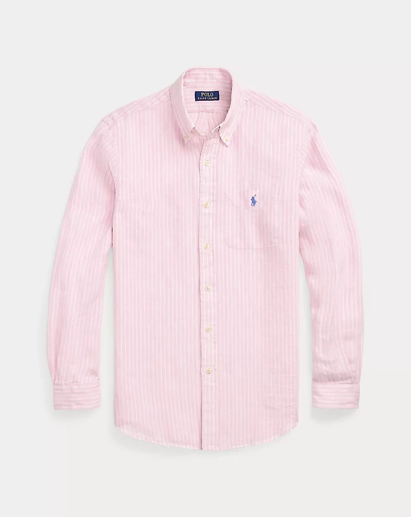 Classic Fit Striped Linen Shirt