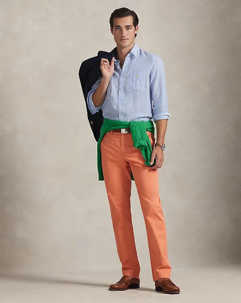 Classic Fit Striped Linen Shirt