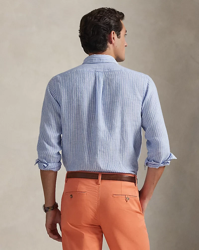 Classic Fit Striped Linen Shirt