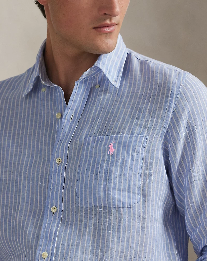 Classic Fit Striped Linen Shirt