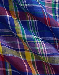 Classic Fit Plaid Linen Shirt