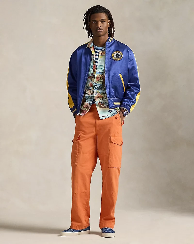 Classic Fit Patchwork-Print Camp Shirt