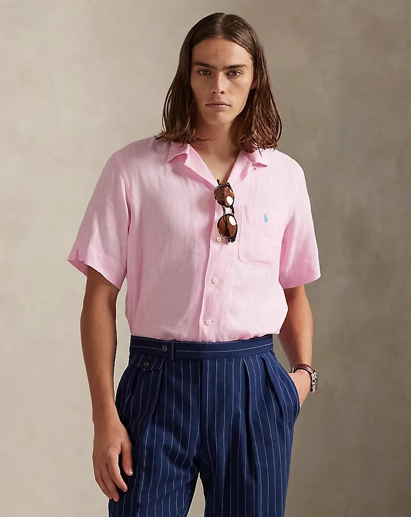Classic Fit Linen Camp Shirt