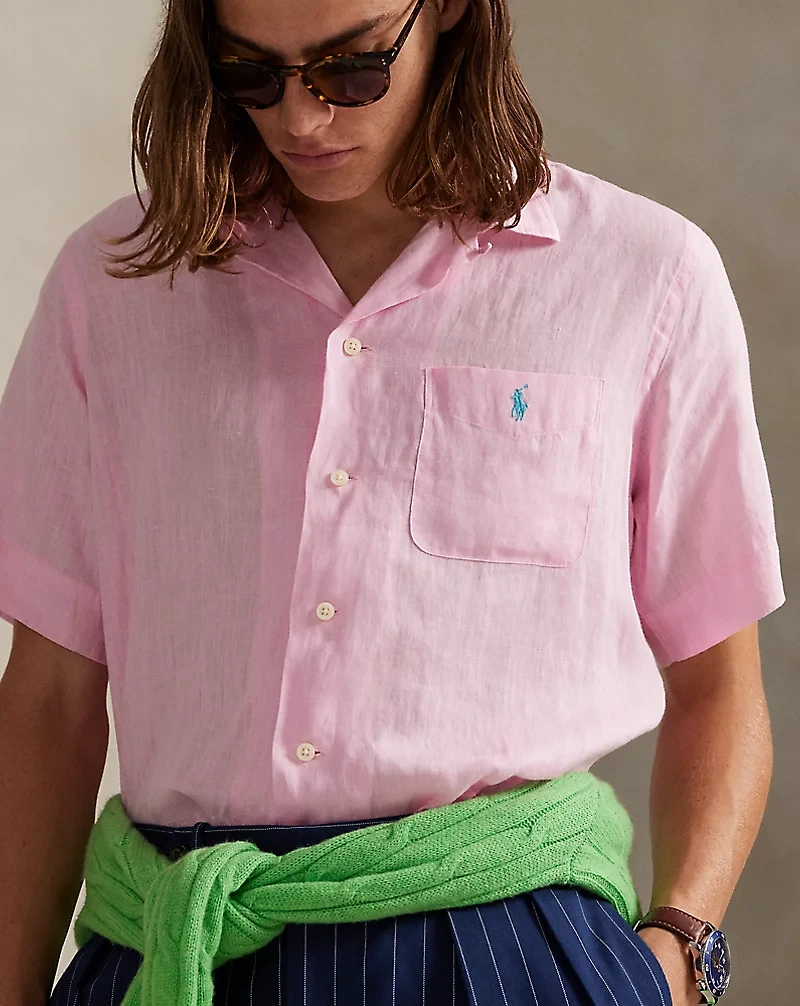 Classic Fit Linen Camp Shirt