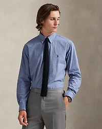 Classic Fit Checked Stretch Poplin Shirt