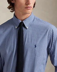 Classic Fit Checked Stretch Poplin Shirt