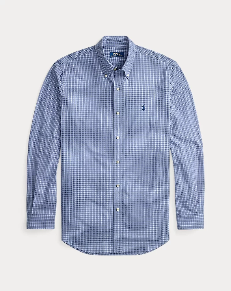 Classic Fit Checked Stretch Poplin Shirt