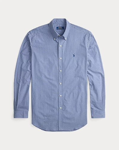 Classic Fit Checked Stretch Poplin Shirt