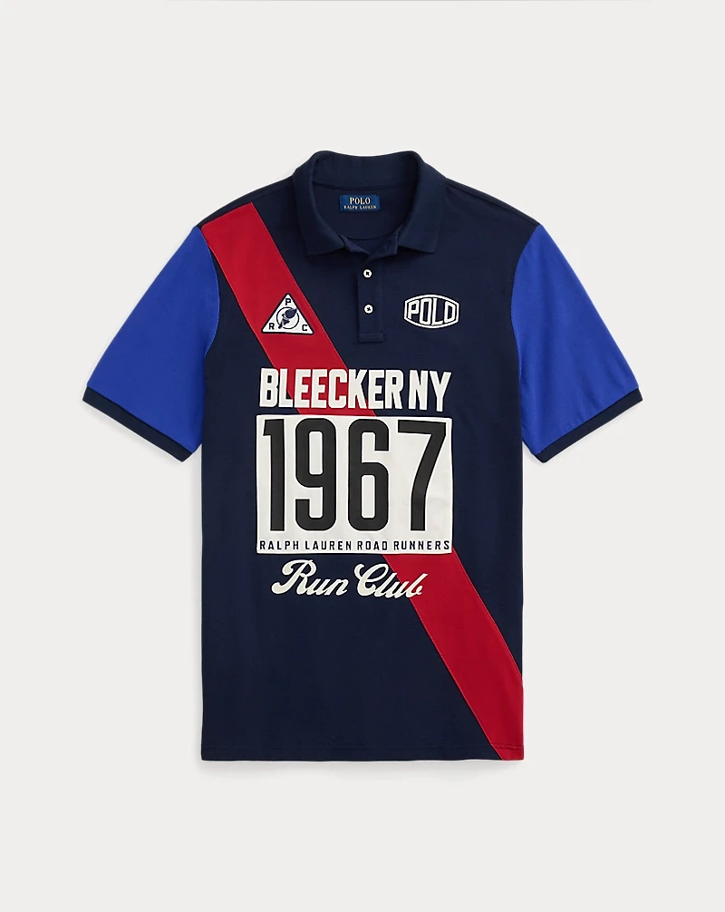 Classic Fit Mesh Graphic Polo Shirt