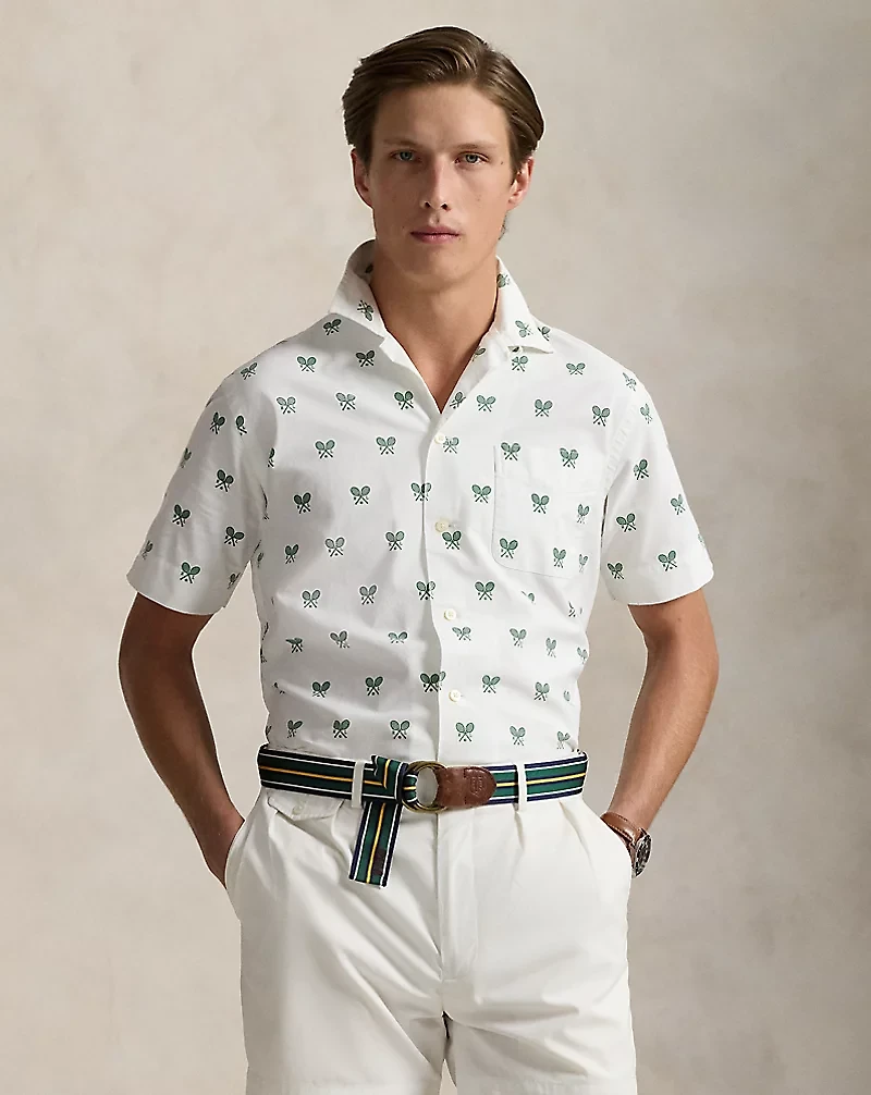 Classic Fit Racquet-Print Oxford Shirt