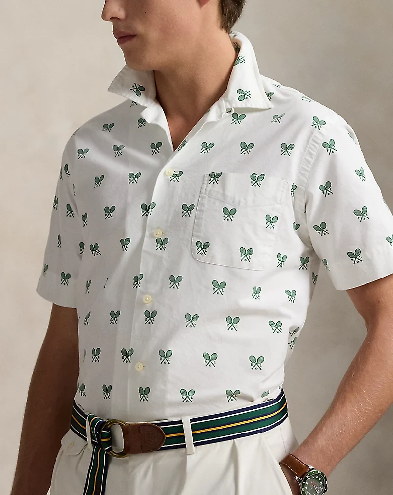 Classic Fit Racquet-Print Oxford Shirt