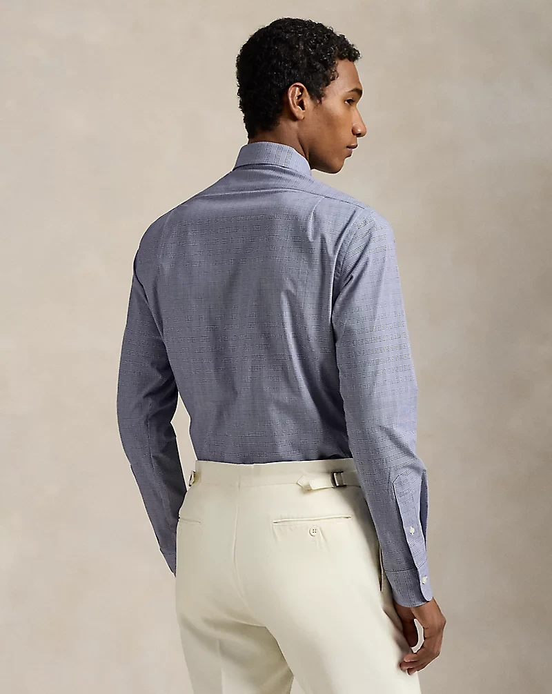 Classic Fit Plaid Stretch Poplin Shirt