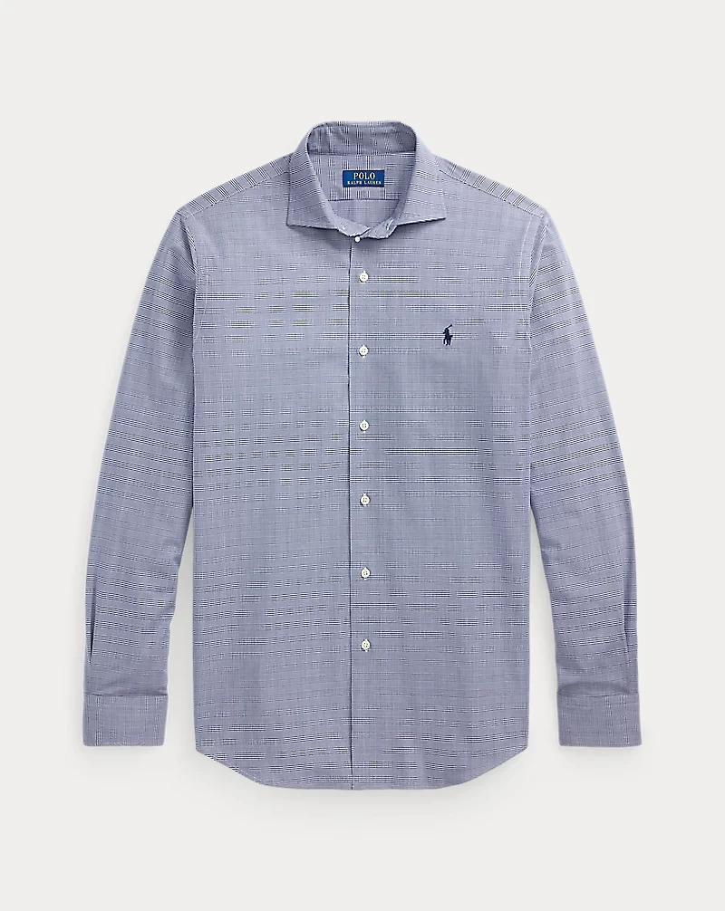 Classic Fit Plaid Stretch Poplin Shirt