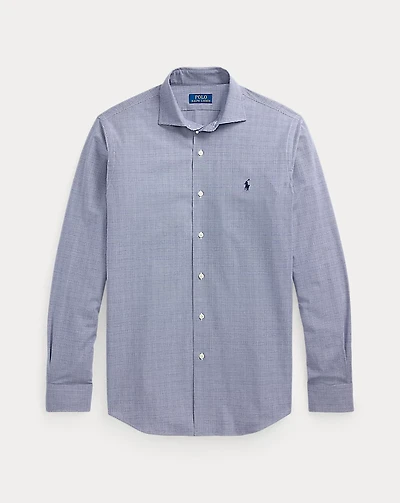 Classic Fit Plaid Stretch Poplin Shirt