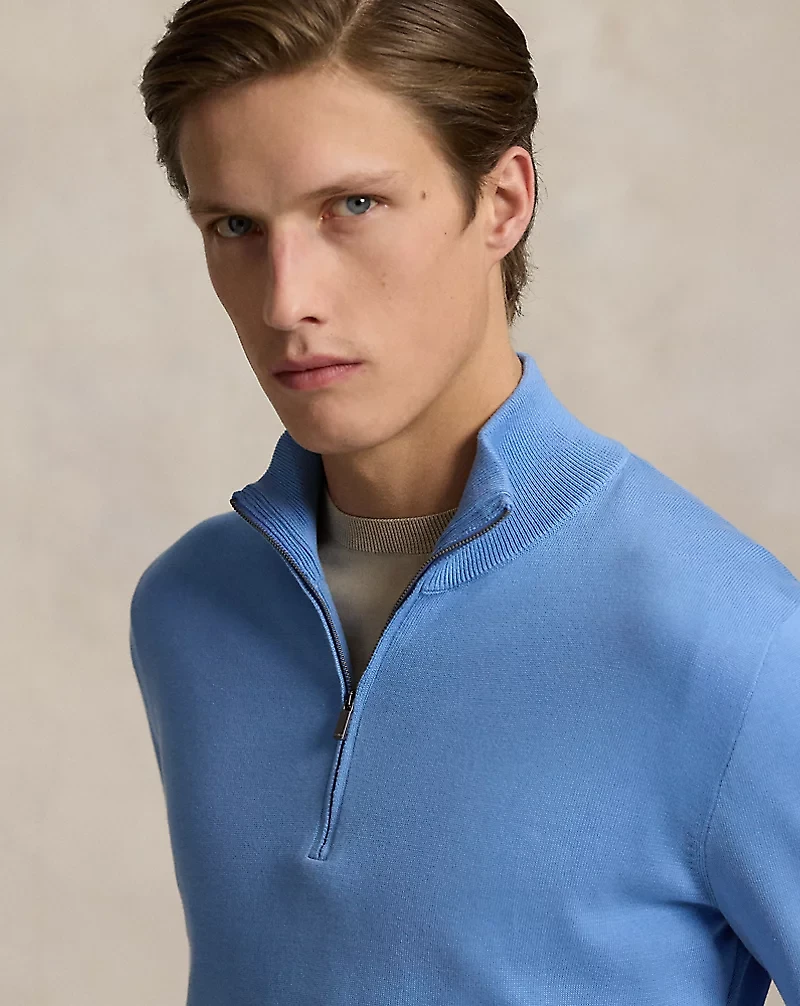 Cotton Quarter-Zip Sweater