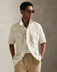 Garment-Dyed Slub Linen Overshirt