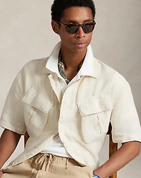Garment-Dyed Slub Linen Overshirt