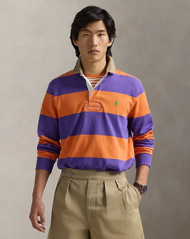 Classic Fit Khaki-Collar Rugby Shirt