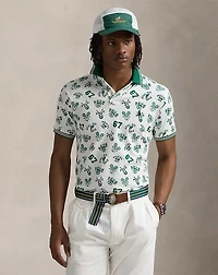 Classic Fit Print Mesh Polo Shirt