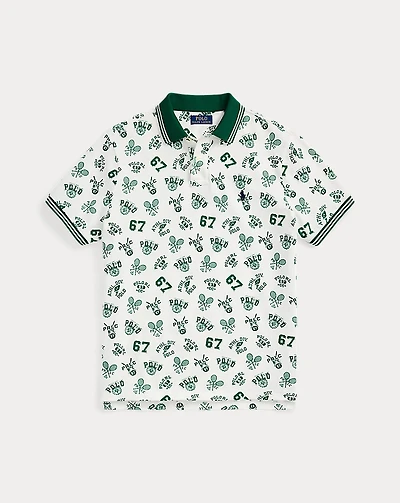 Classic Fit Print Mesh Polo Shirt