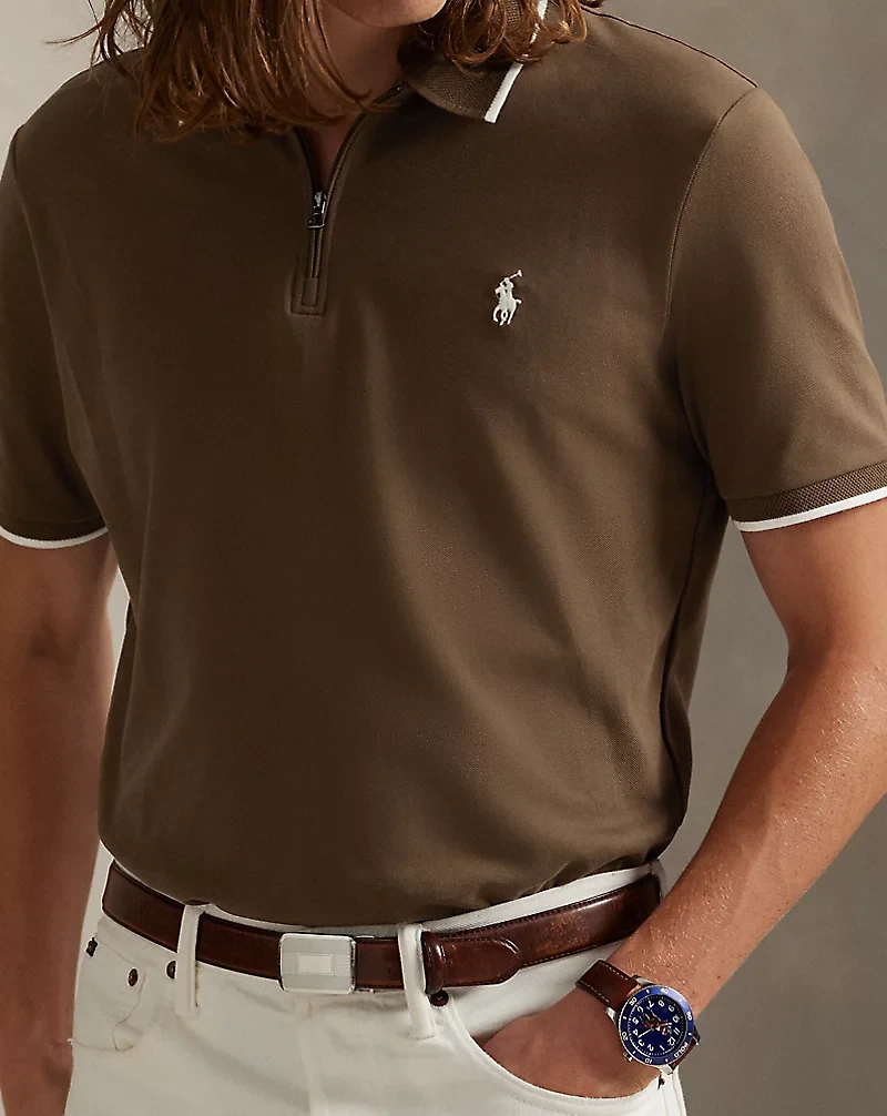 Classic Fit Stretch Mesh Polo Shirt