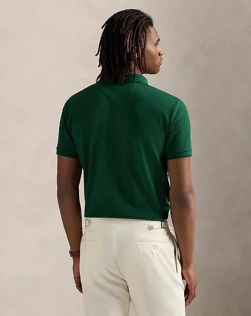 Classic Fit Print Mesh Polo Shirt