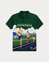 Classic Fit Print Mesh Polo Shirt