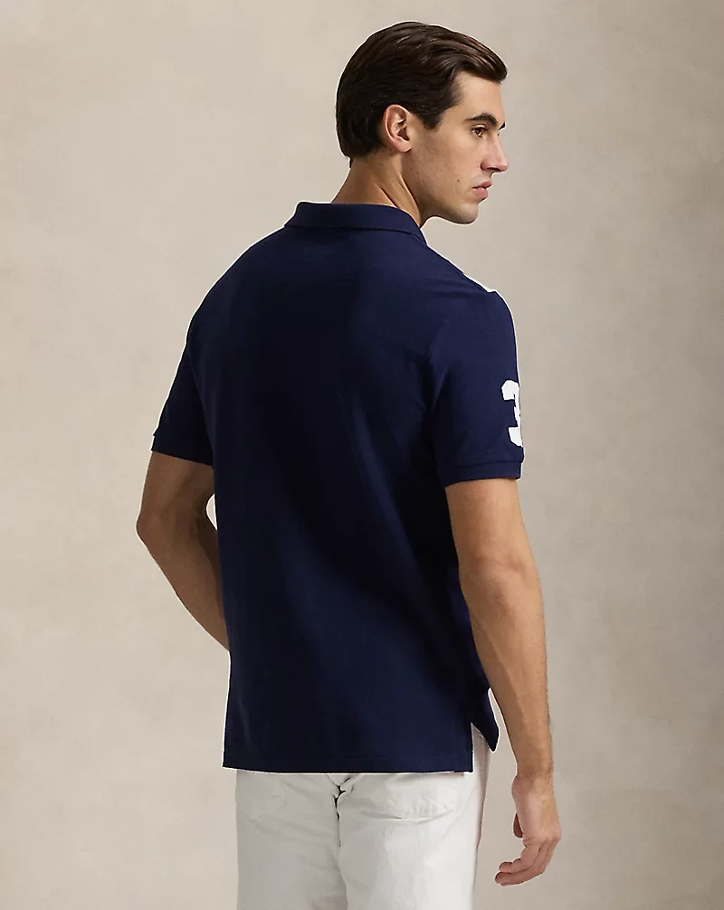 Custom Slim Fit Big Pony Mesh Polo Shirt