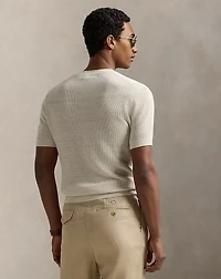 Textured Linen Short-Sleeve Sweater