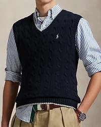 Cable-Knit Cotton Sweater Vest