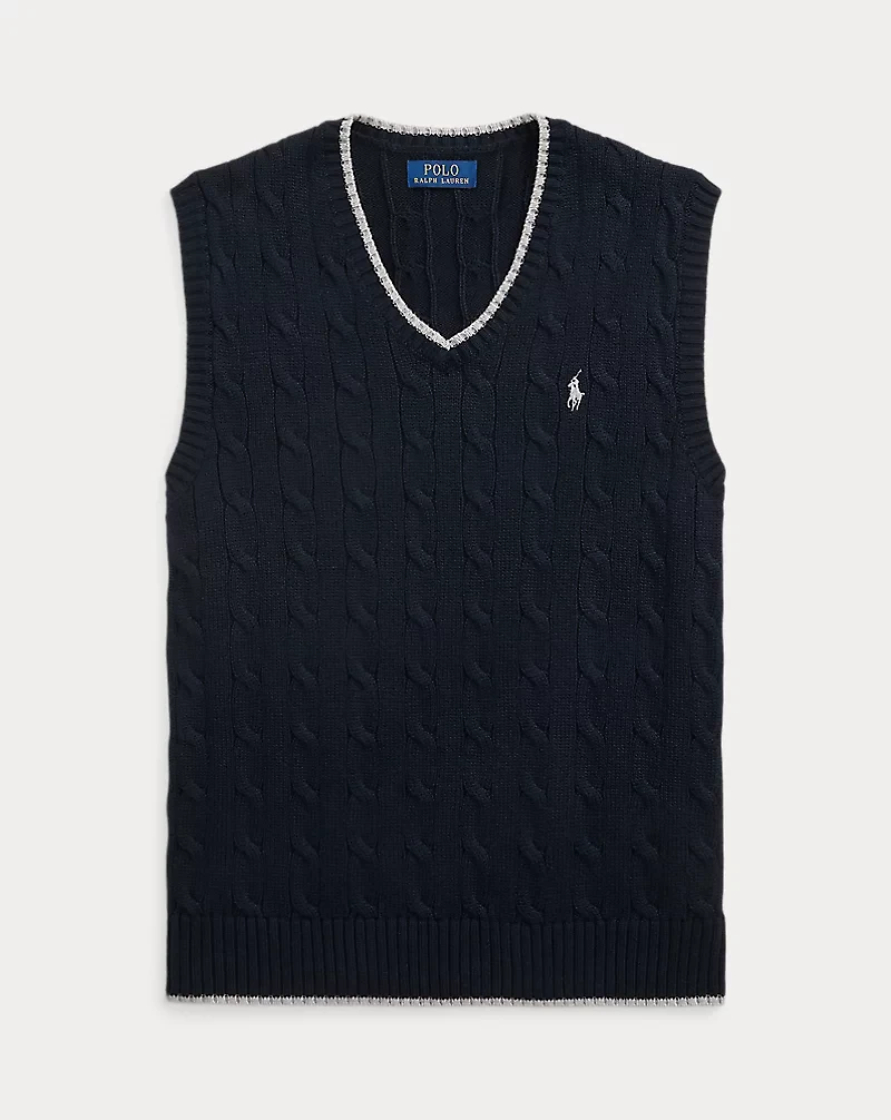 Cable-Knit Cotton Sweater Vest