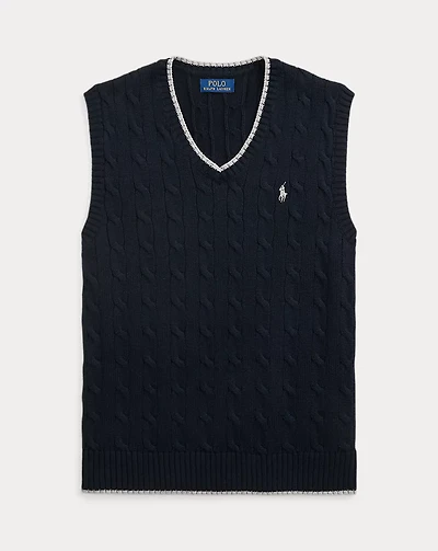 Cable-Knit Cotton Sweater Vest