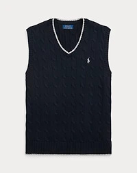 Cable-Knit Cotton Sweater Vest