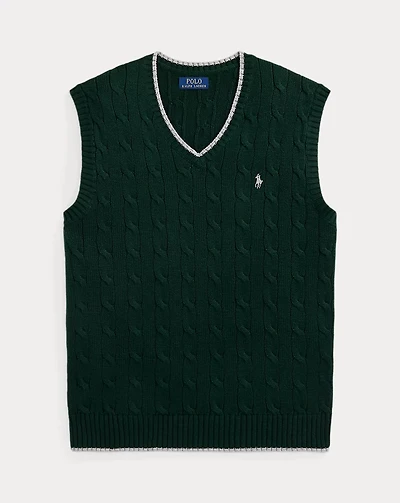 Cable-Knit Cotton Sweater Vest