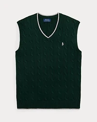 Cable-Knit Cotton Sweater Vest
