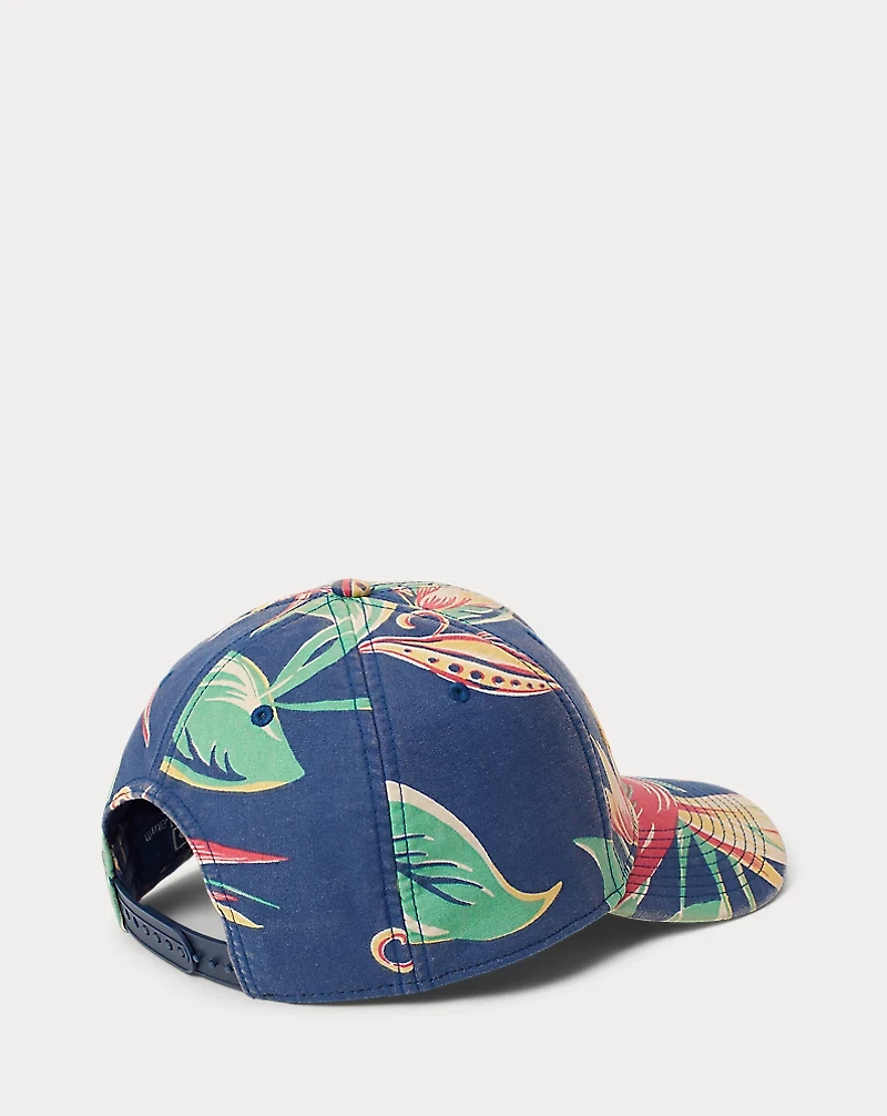 Tropical-Print Chambray Ball Cap