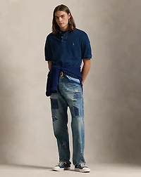 Classic Fit Indigo Mesh Polo Shirt