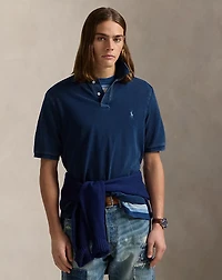 Classic Fit Indigo Mesh Polo Shirt
